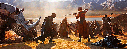 black panther battle gif