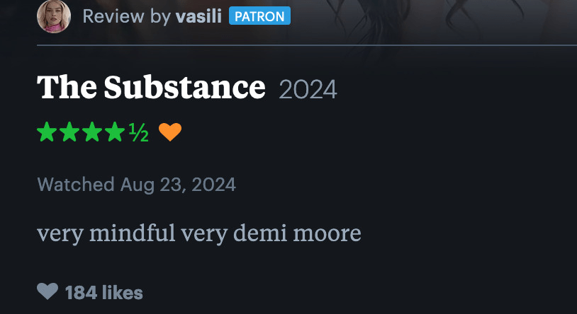 the substance letterboxd review